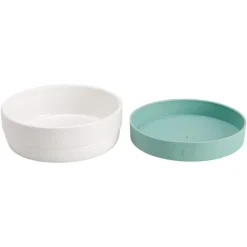 Basic Hundskål i Keramik Grön/Vit
