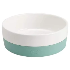 Basic Hundskål i Keramik Grön/Vit