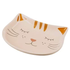 Basic Kattskål Kattansikte Beige