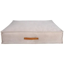 Basic WellB Ortopedisk Hundmadrass Beige med Läderhandtag