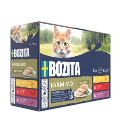Bozita Mousse Våtfoder till Katt Farm Mix 12x85 g