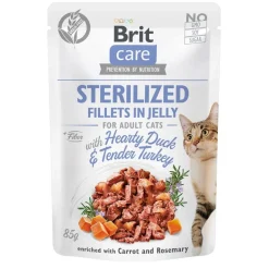 Brit Care Cat Adult Sterilized Anka & Kalkon i Gelé 85 g