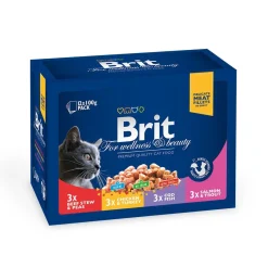 Brit Premium Multipack Fisk & Kött Bitar i Sås 12x100 g