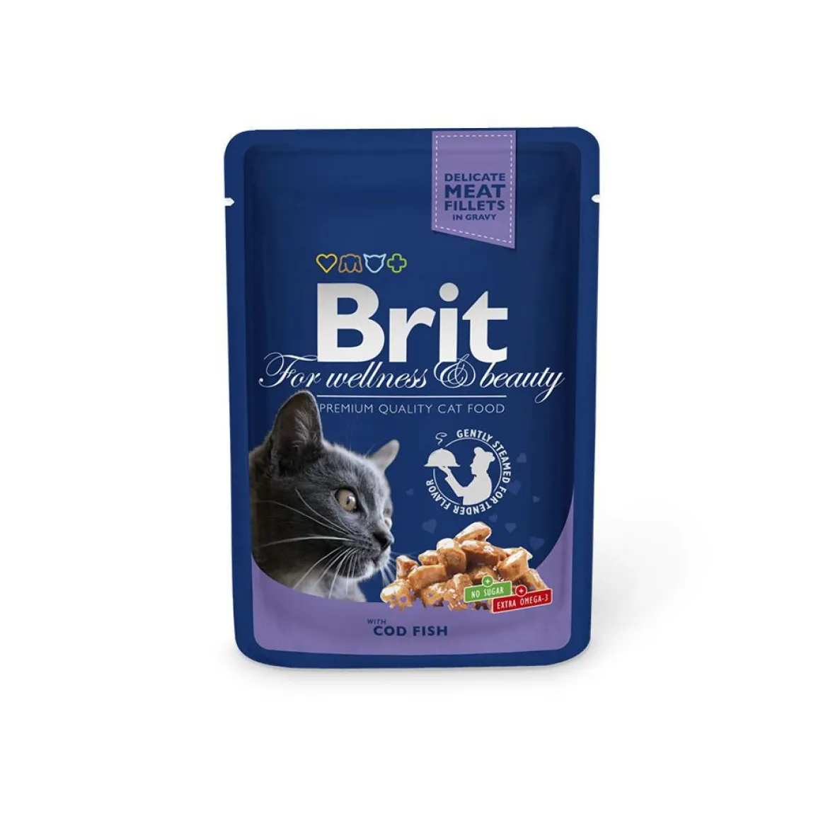 Brit Premium Portionspåsar Med Torsk För Katter