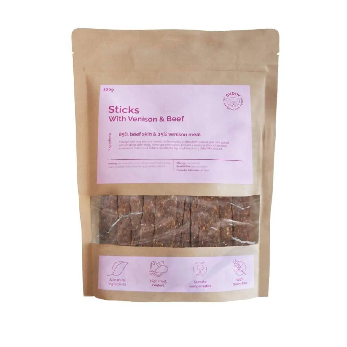 Buddy Petfoods Dental Tuggpinnar Hjort 100 g