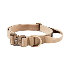 BullyBillows Combat Hundhalsband med Handtag Beige XS 2,5 cm