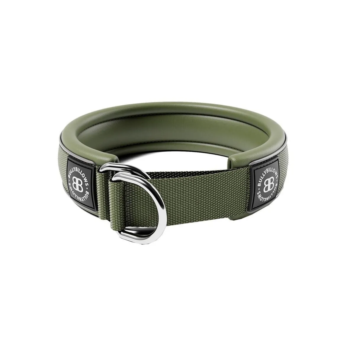 BullyBillows Hundhalsband Halvstryp Reflekterande Grön 4 cm
