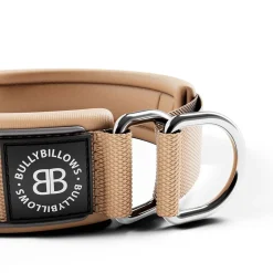 BullyBillows Hundhalsband Halvstryp Reflekterande Beige 4 cm