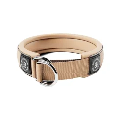 BullyBillows Hundhalsband Halvstryp Reflekterande Beige 4 cm