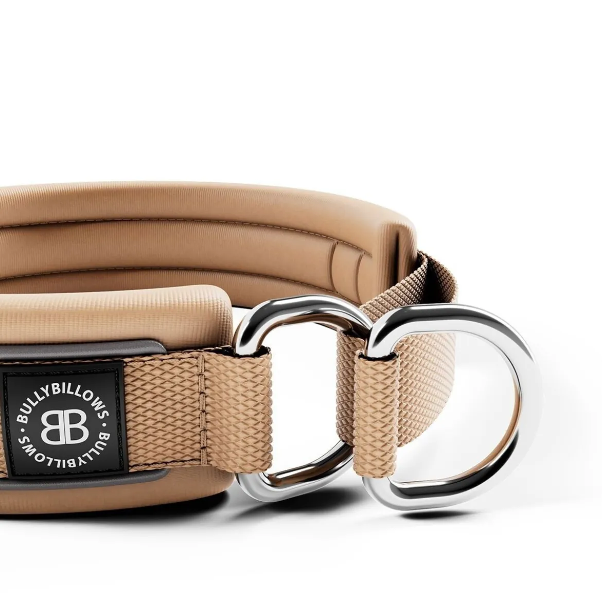 BullyBillows Hundhalsband Halvstryp Beige Reflekterande 3 cm