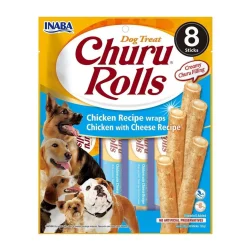 Churu Hundgodis Kycklingrulle med Krämig Ostfyllning 8 st
