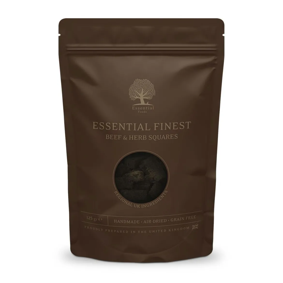 Essential Foods Finest Squares Hundgodis Biff & Örter 125 g