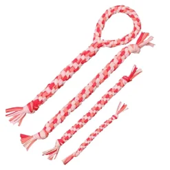 FinNero Fleecefläta Rosa/Röd