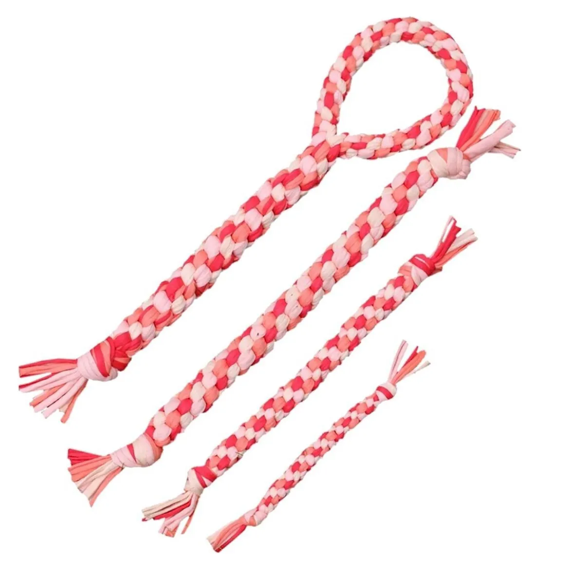 FinNero Fleecefläta Rosa/Röd