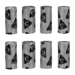 Flamingo Basic Lacha Hundbajspåsar Silver & Svart 8x15-pack