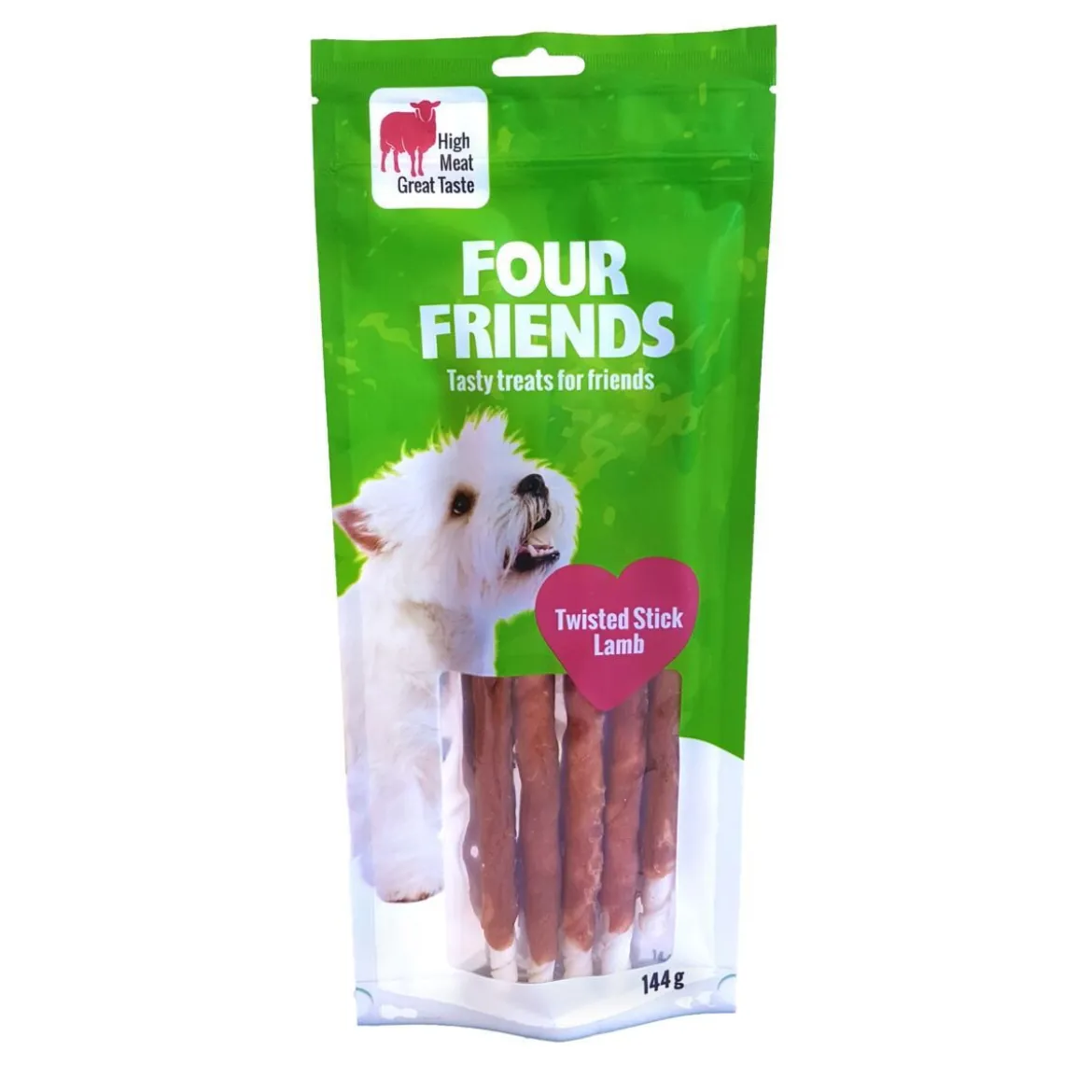 FourFriends Dog Twisted Stick Lamb 25 cm