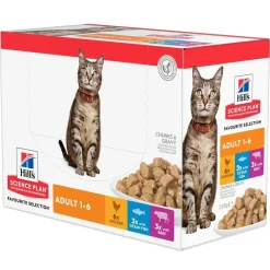 Hill's Science Plan Cat Adult Chicken, Beef Ocean Fish 12x85 g