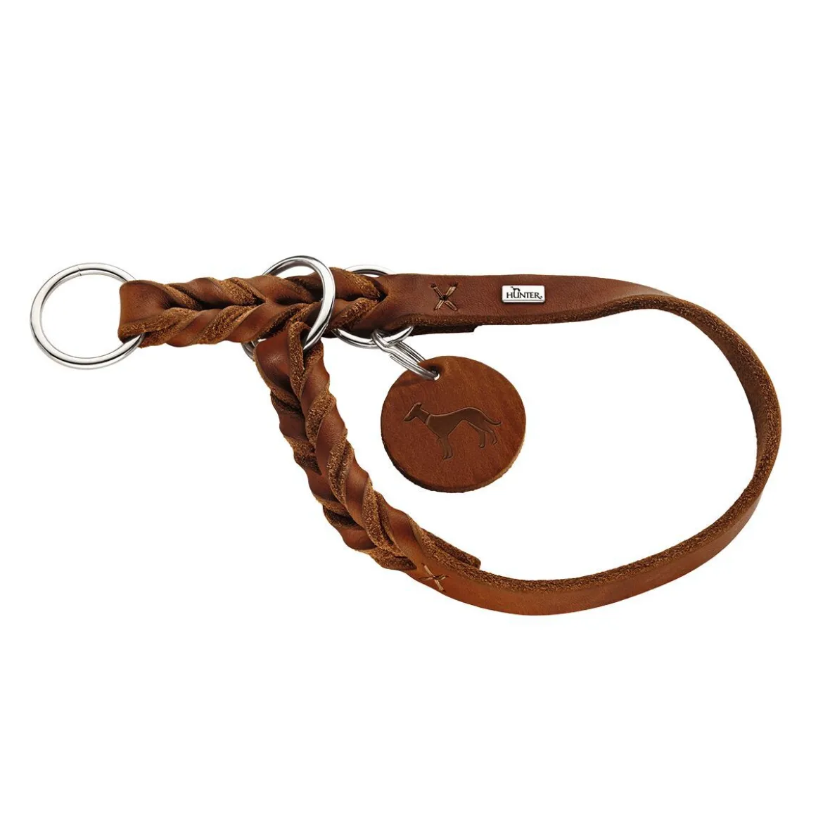 Hunter Solid Education Hundhalsband Halvstryp Brun