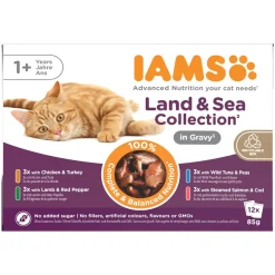 Iams Delights in gravy Multipack Land & Sea 12x85 g
