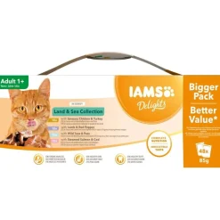 Iams Delights Multipack Land & Sea Collection in Gravy 48x85 g