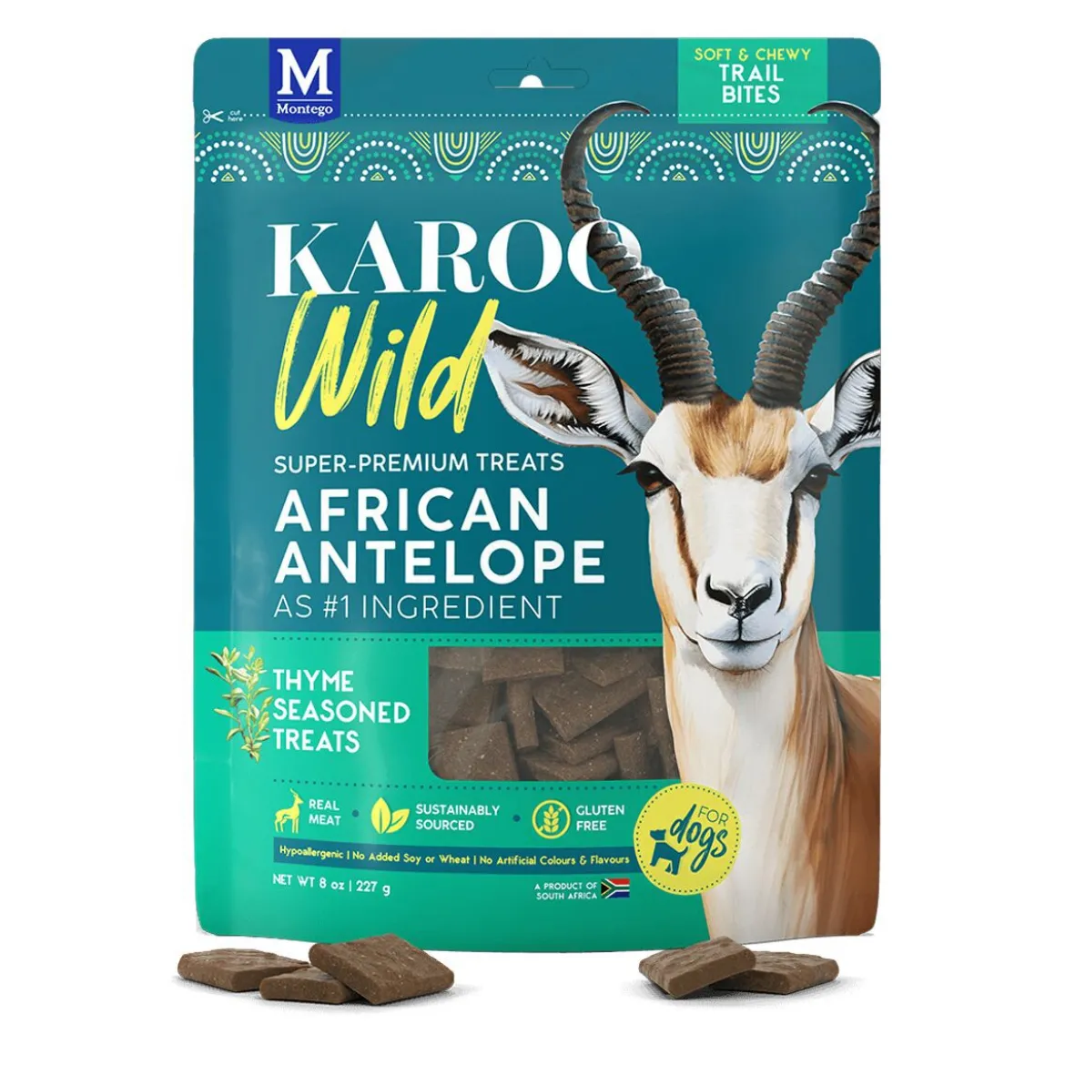 Karoo Wild Trail Bites Hundgodis med Timjan och Antilopkött