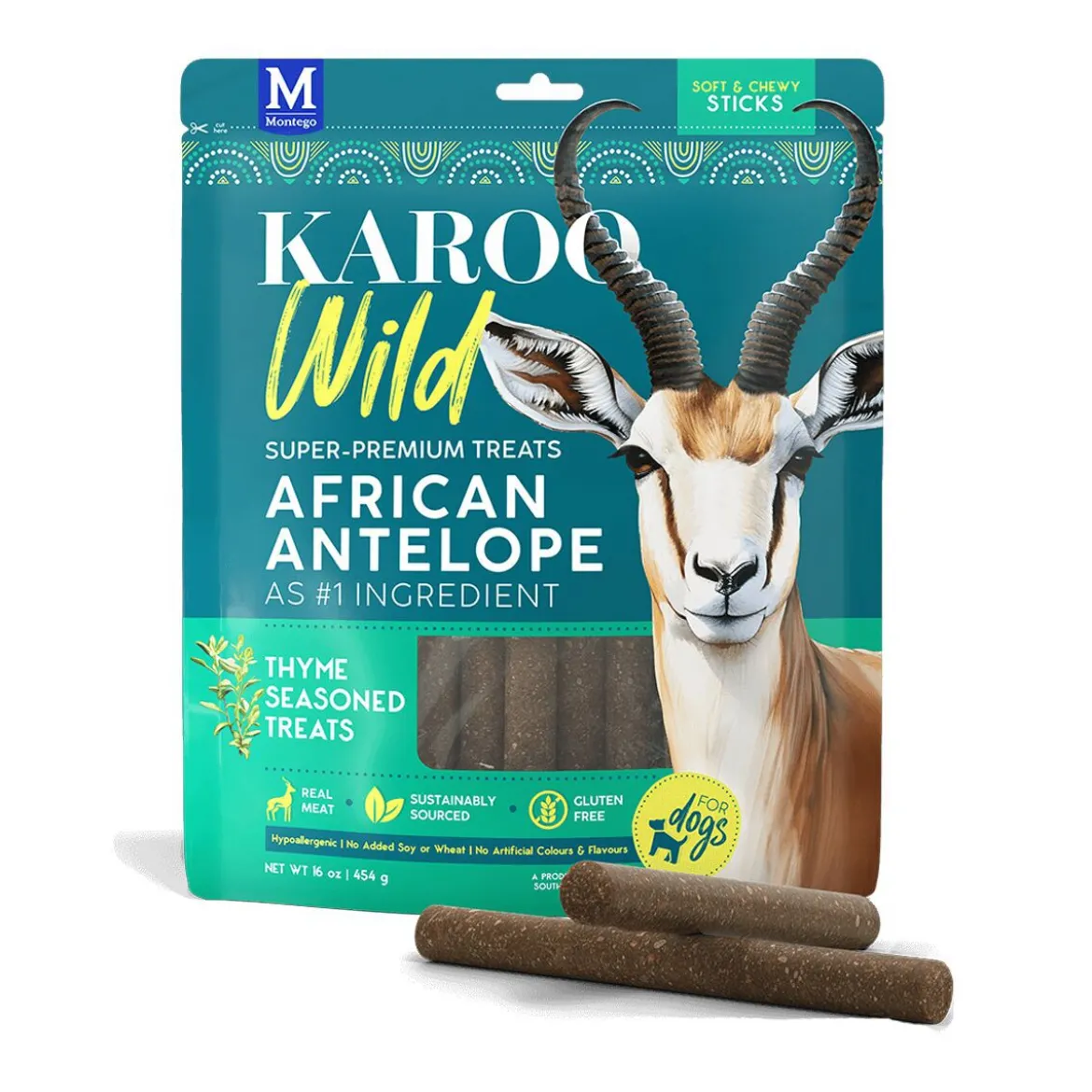 Karoo Wild Tuggpinnar med Timjan och Antilopkött