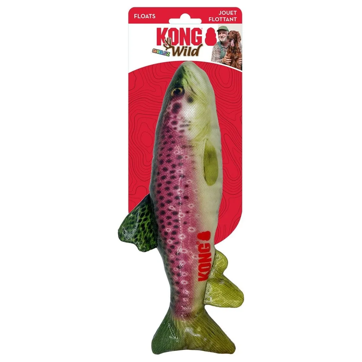 KONG Wild Shieldz Fisk Röd 28 cm