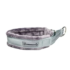 Kusse & Kutta Hundhalsband i Bred Modell Fluffigt Grå