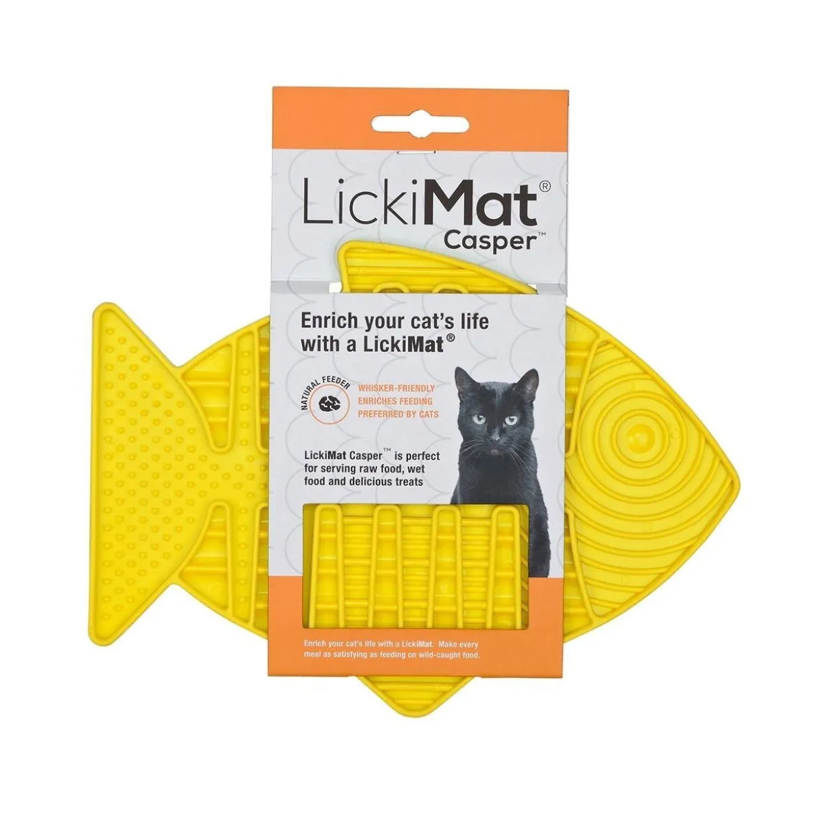 LickiMat Casper Slickmatta till Katt Gul