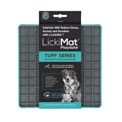 LickiMat Tuff Playdate Slickmatta Turkos/Grå