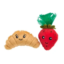 Little&Bigger Breakfast Club Croissant & Jordgubbe Mjuka Kattleksaker 2-pack