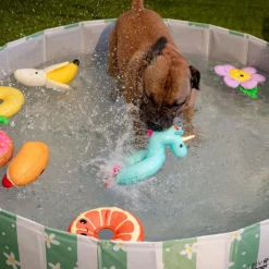 Little&Bigger HotSummer Hundpool Blommig Grön 120 cm