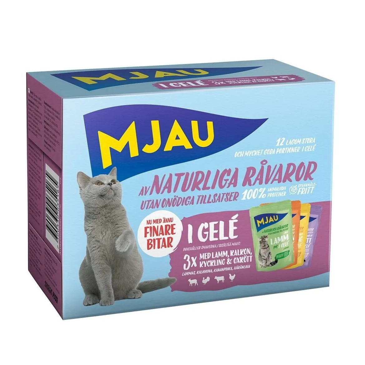 Mjau Multipack Köttsmaker i Gelé 12x85 g
