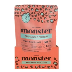 Monster Cat Pouches Adult Beef Våtfoder till Katt 16 x 85 g