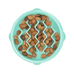 Outward Hound Slow Feeder Hundmatskål Wave Ljusblå 15 cm
