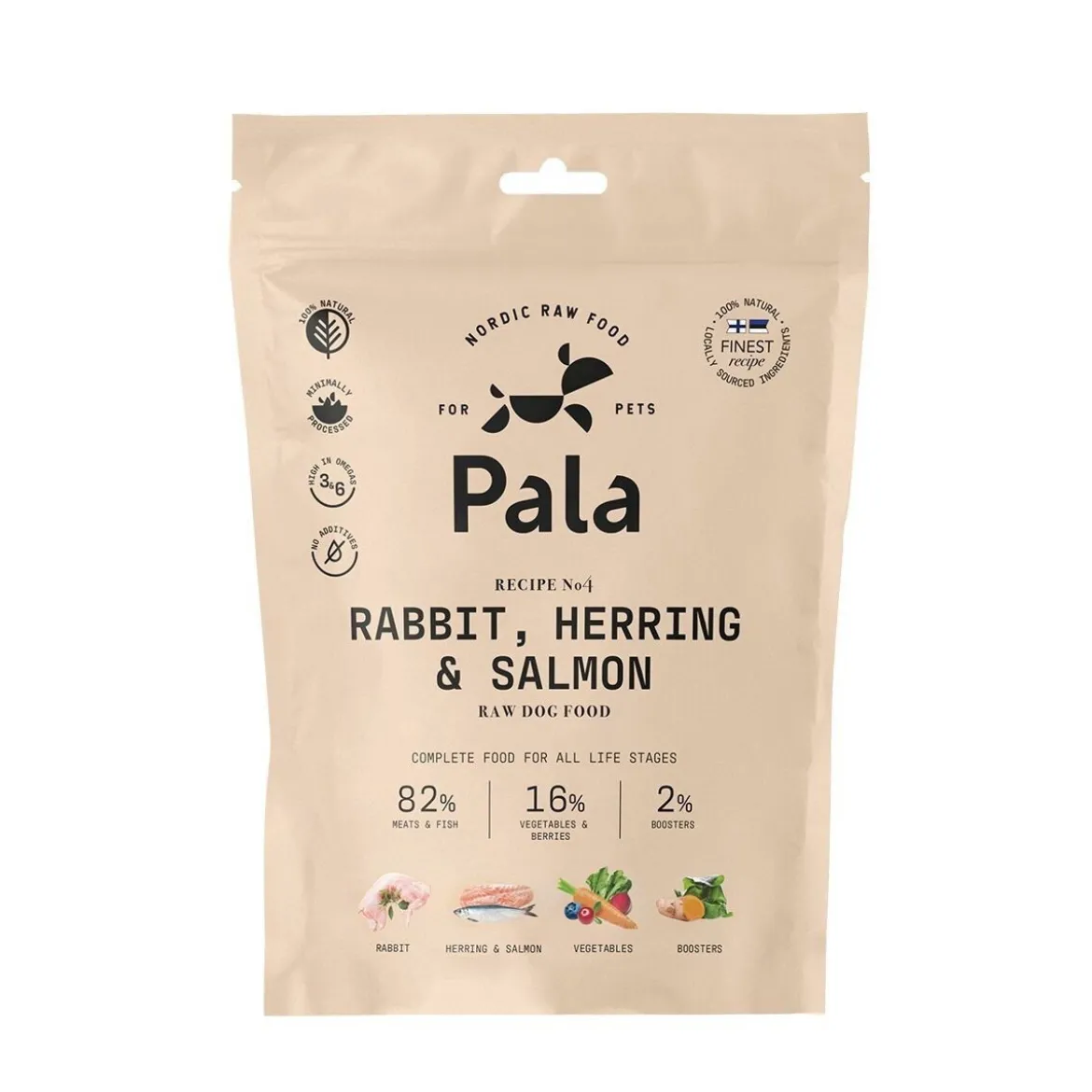 Pala #4 Rabbit, Herring & Salmon Lufttorkad Spannmålsfri Hundmat