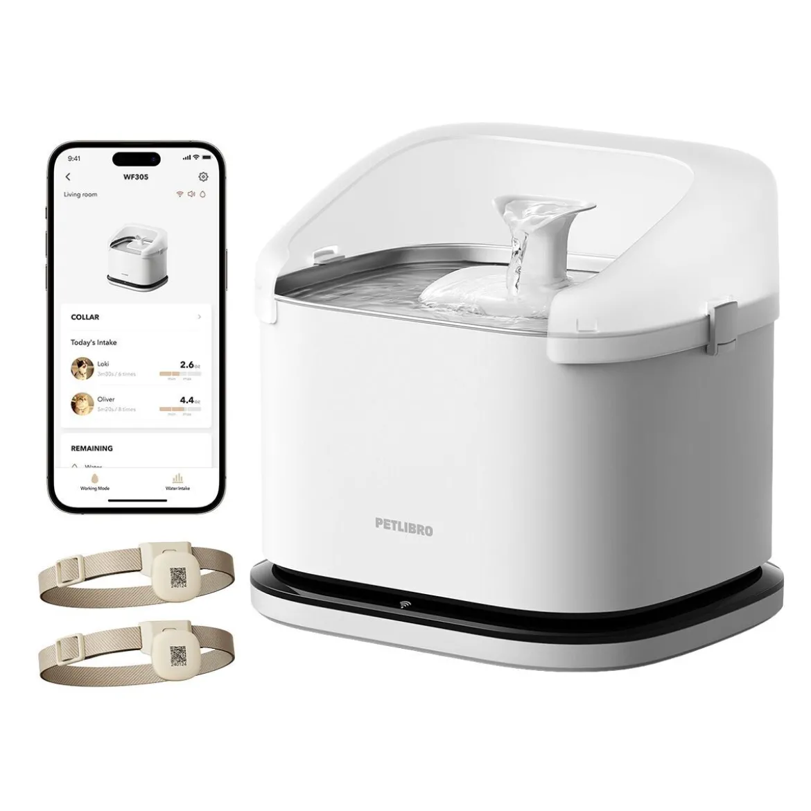 Petlibro Dockstream RFID Multi Cats Vattenfontän Vit