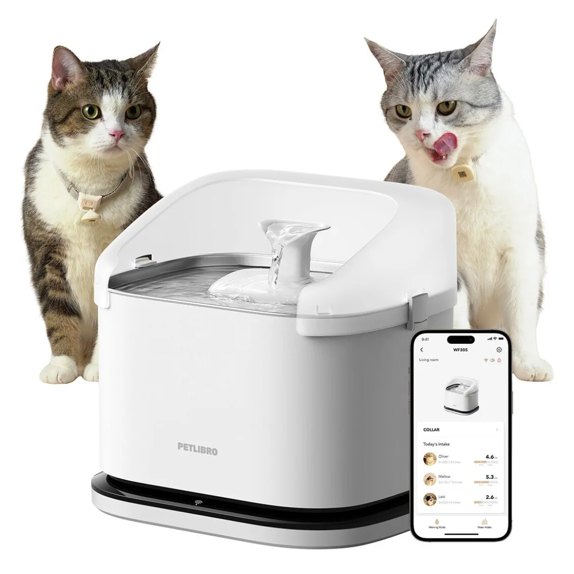 Petlibro Dockstream RFID Multi Cats Vattenfontän Vit