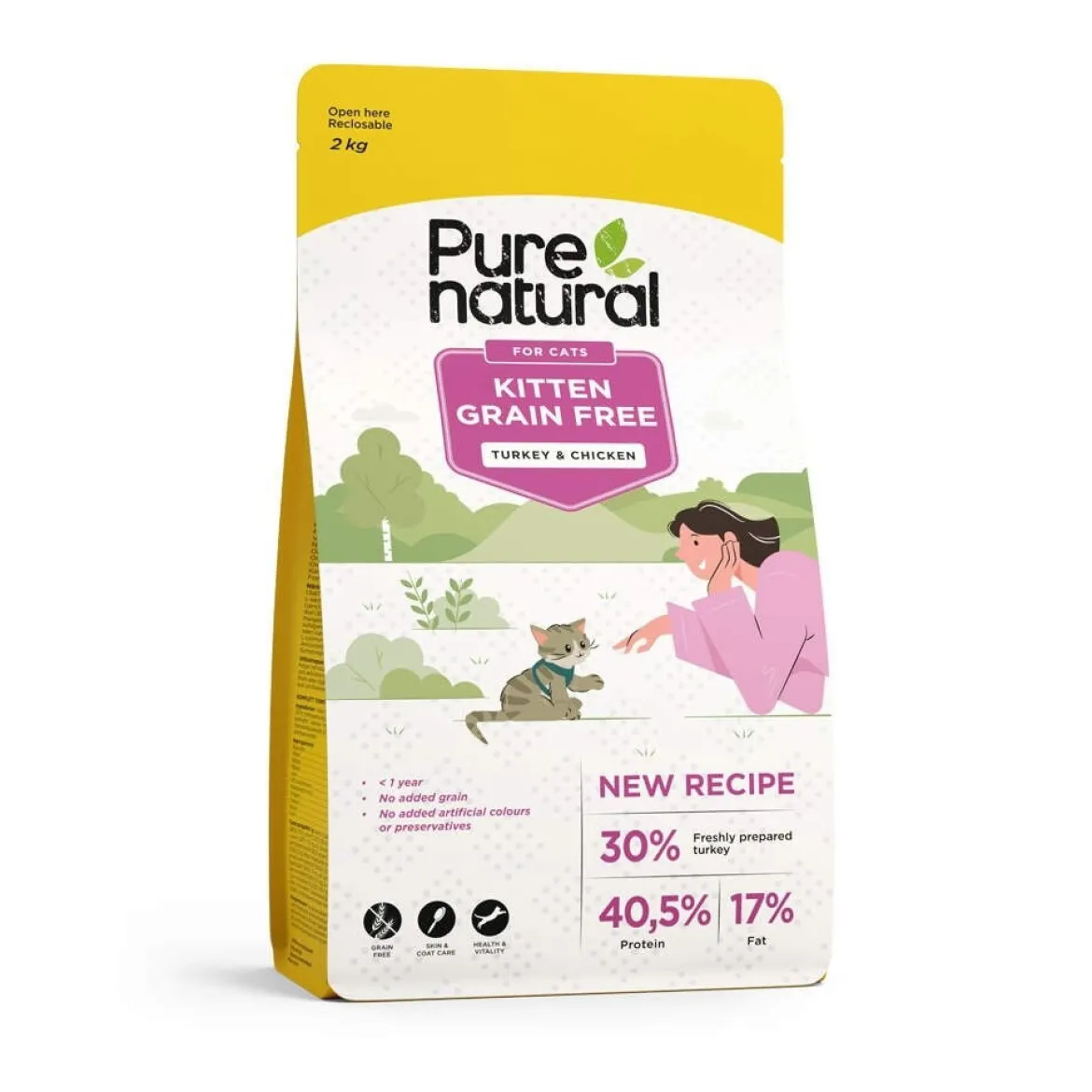 Purenatural Kitten Grain Free Turkey & Chicken Spannmålsfritt Torrfoder till Kattunge