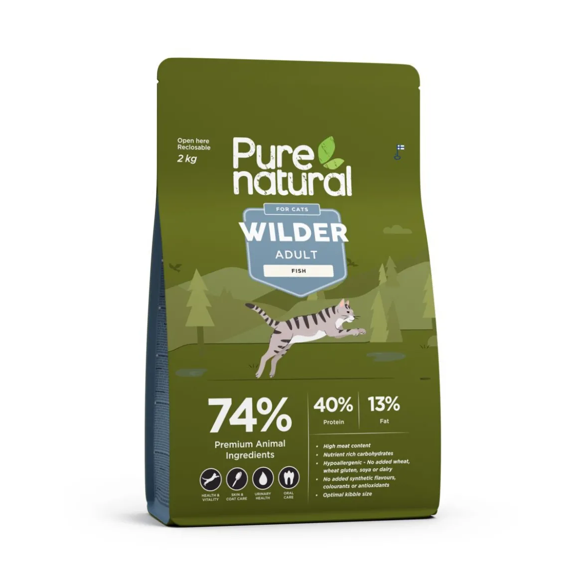 Purenatural Wilder Cat Adult Fish Spannmålsfritt Torrfoder till Katt