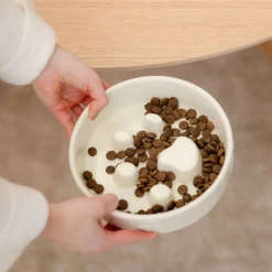 Scruffs Icon Slow Feeding Skål i Keramik Beige