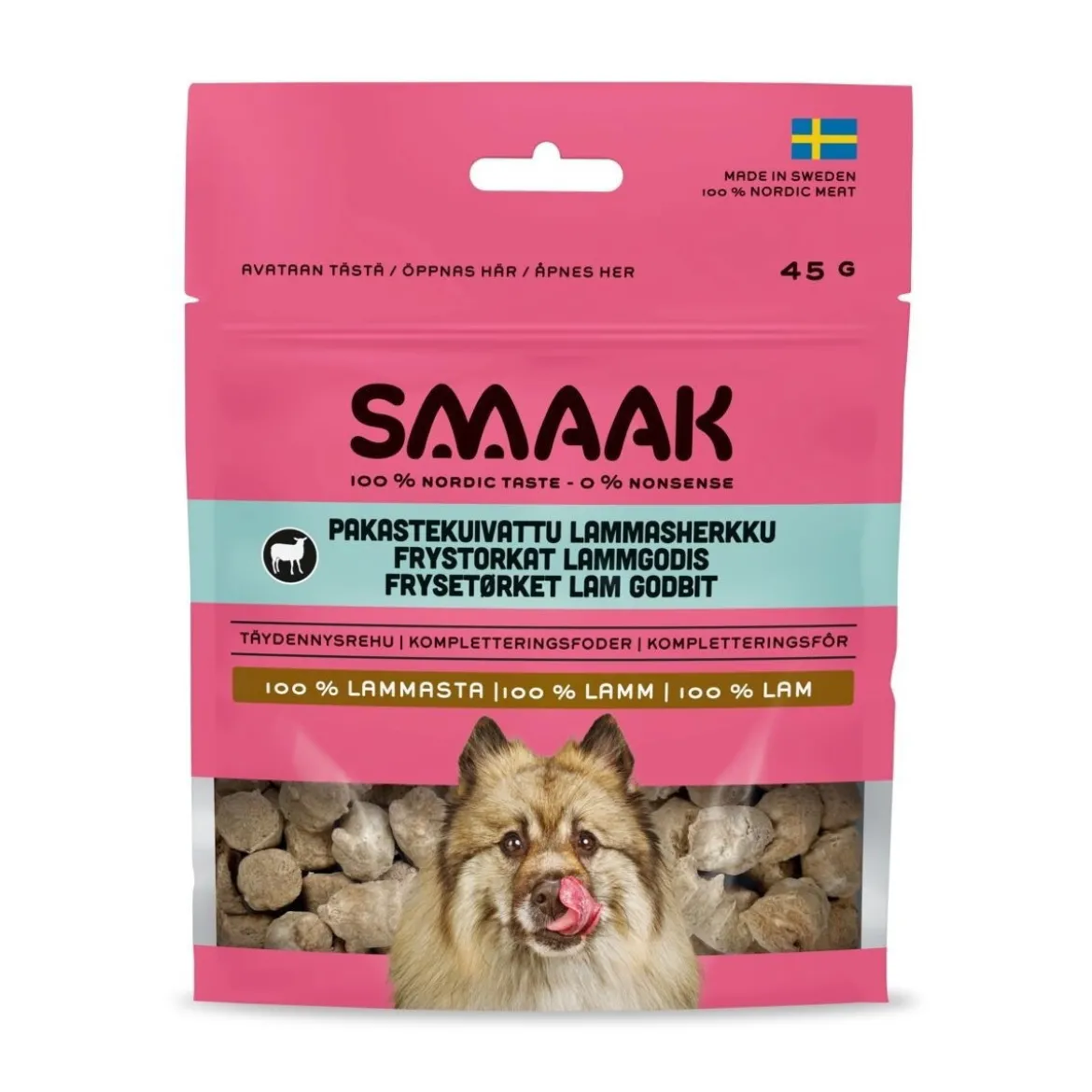 SMAAK Dog Frystorkat Hundgodis Lamm 45 g