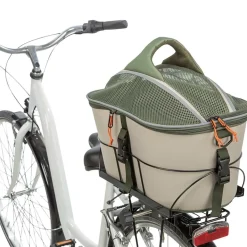 Trixie Cykelkorg för Hund till Pakethållare Grön/Beige