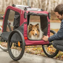 Trixie Cykelvagn till Hund Röd & Svart