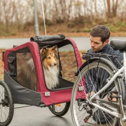 Trixie Cykelvagn till Hund Röd & Svart