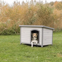 Trixie Natura Hundkoja med Platt Tak Grå