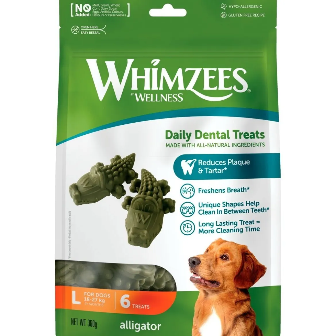 Whimzees Alligator Large 6-pack