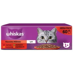 Whiskas 1+med Oxe, Lamm och Kyckling i Gelé60x85 g