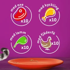Whiskas 1+ Oxe, Lamm och Kyckling i Sås 40x85 g