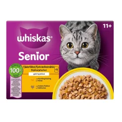 Whiskas 11+ Våtfoder till Katt Senior Fjäderfä i Gelé 12x85 g